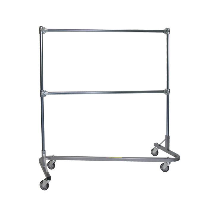 60 Z Rack with 2nd Crossbar - Heavy Duty Garment Rack for Clothes Storage - Perfect for Retail Stores, Boutiques, and Home Organization