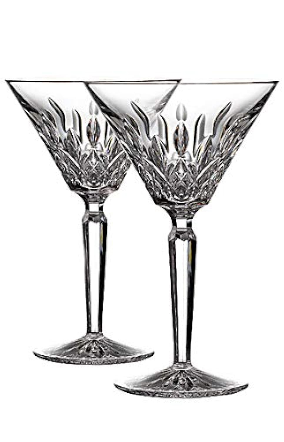 Waterford Lismore Martini Glasses Set of 2 - Premium Crystal Cocktail Glasses for Elegant Entertaining & Home Bar Decor