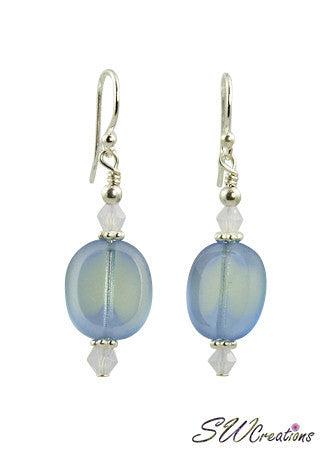 Violet Opal Blue Bali Window Earrings – Handmade Bohemian Dangle Earrings for Women, Perfect for Beach Vacations, Festivals, and Boho Fashion