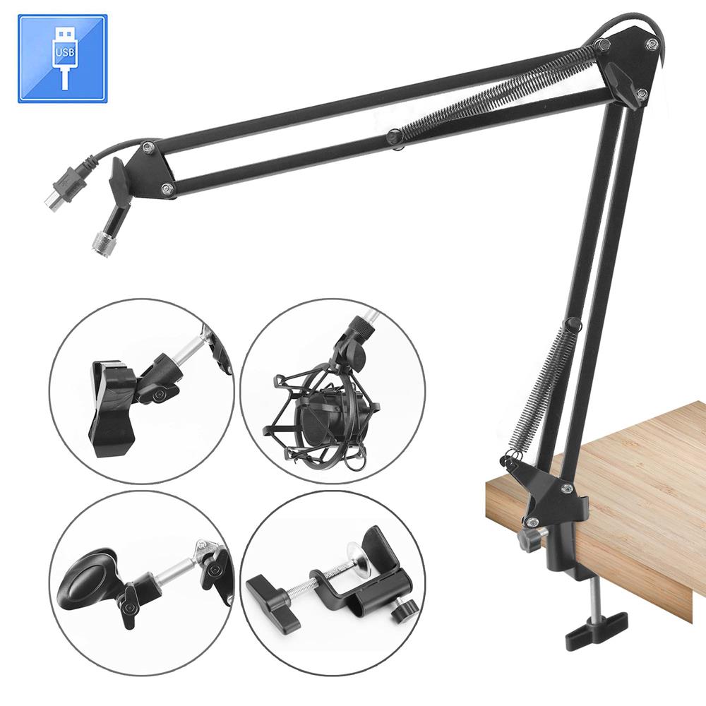 Professional Adjustable Microphone Boom Arm Stand with Heavy Duty Clamp - Perfect for Podcasting, Streaming, Gaming & Home Studio Recording