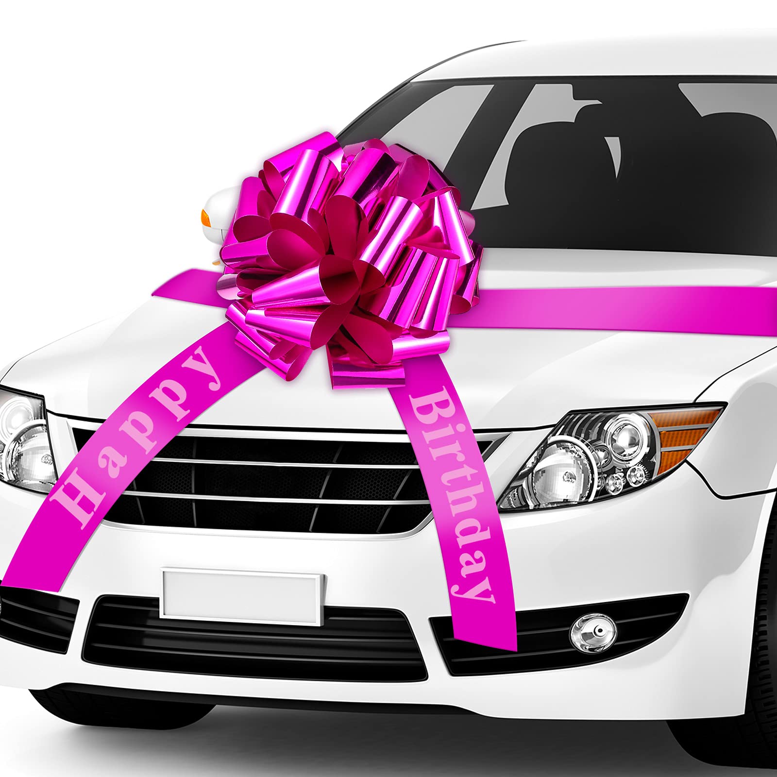 Large 20 Inch Magenta Car Bow - Giant Decorative Pull Bow for Birthday, Christmas & Party Car Decorations | Perfect for Gift Wrapping, Vehicle Celebrations & Special Events