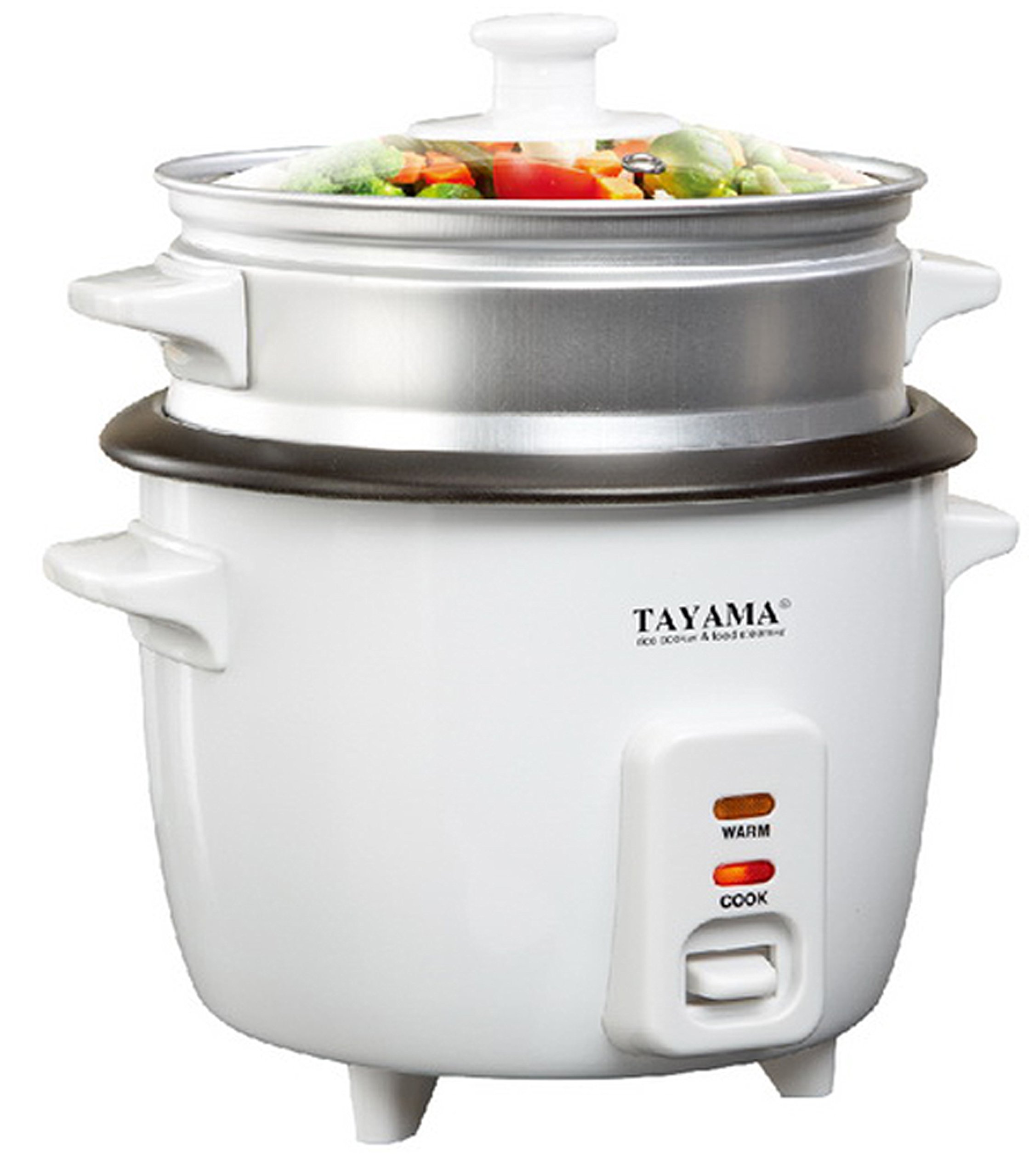 Tayama RC-8 8-Cup Rice Cooker with Steam Tray - White | Perfect for Family Dinners, Meal Prep & Healthy Cooking