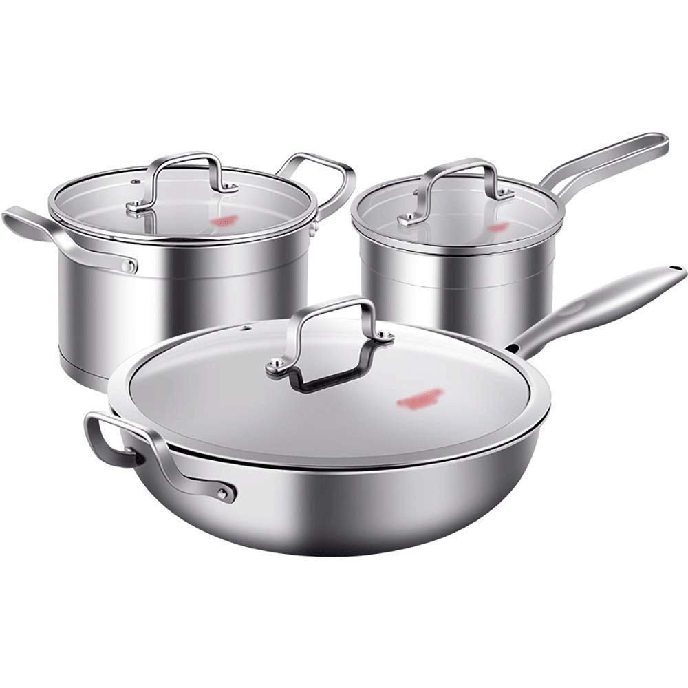GYDCG Nonstick Cookware Set with Lids & Wok - 10-Piece Induction Ready Kitchen Pots and Pans Set, Metal Utensil Safe, Dishwasher Safe (16cm) - Perfect for Frying, Sautéing & Everyday Cooking