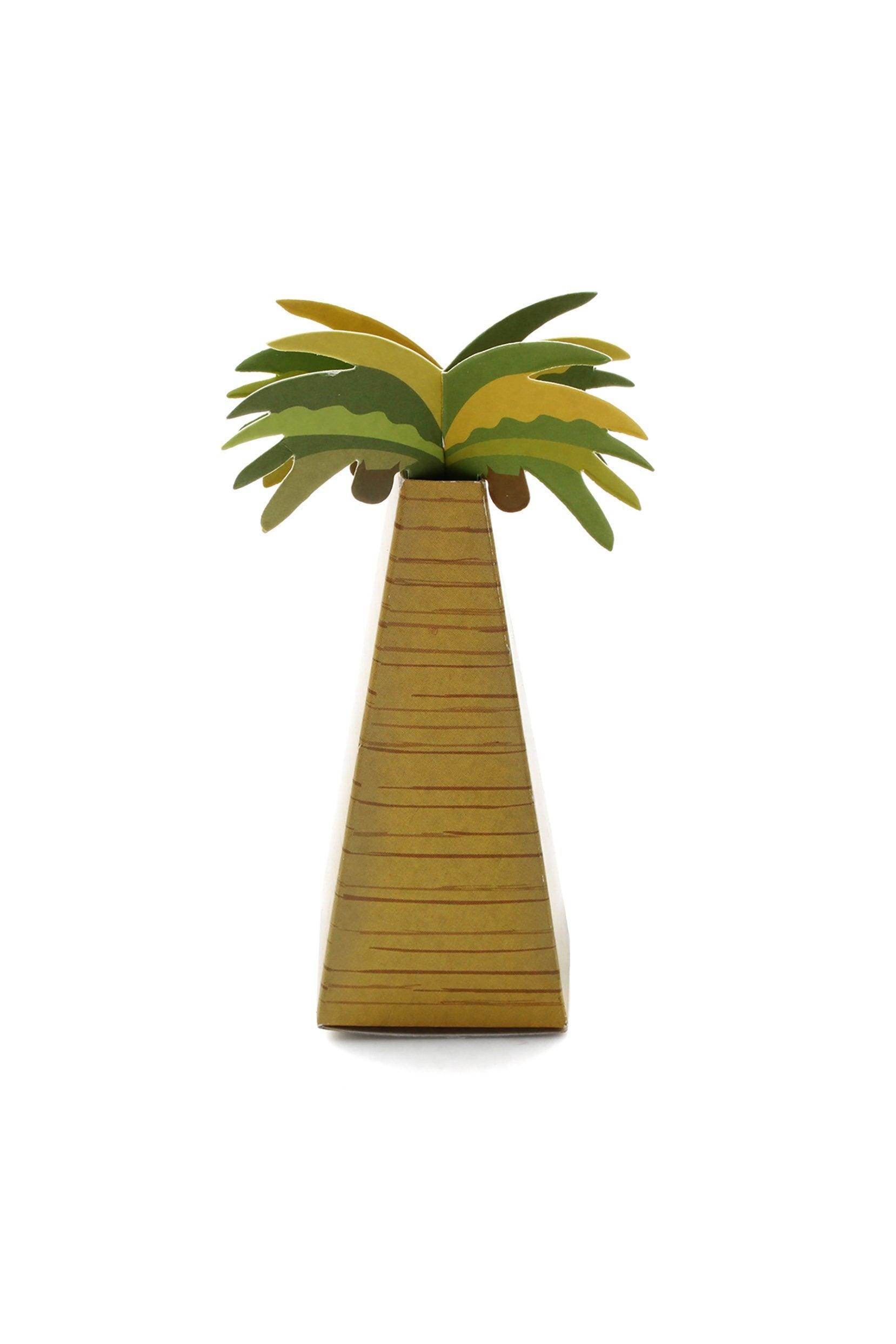 12-Piece Palm Tree Favor Boxes Set (CGF0263) - Perfect for Tropical Themed Parties, Beach Weddings & Summer Celebrations