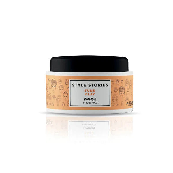 Alfaparf Milano Stories Funk Clay 100ml (3.38 fl oz) - Strong Hold Matte Finish Hair Styling Wax for Men & Women - Perfect for Textured, Spiky & Messy Hairstyles