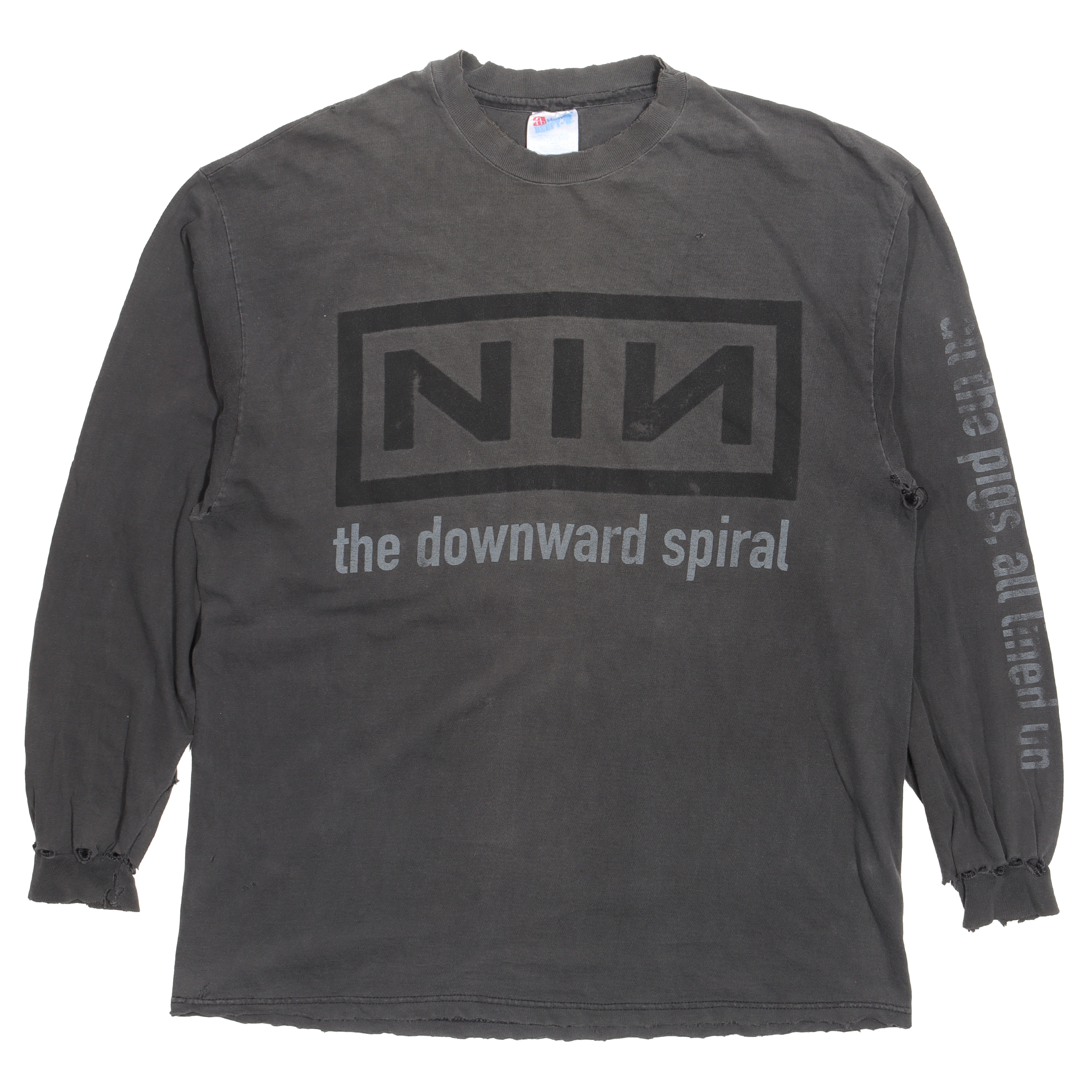 Vintage 1994 Nine Inch Nails Downward Spiral Tour Long Sleeve T-Shirt - Retro Band Tee for Concerts & Music Fans