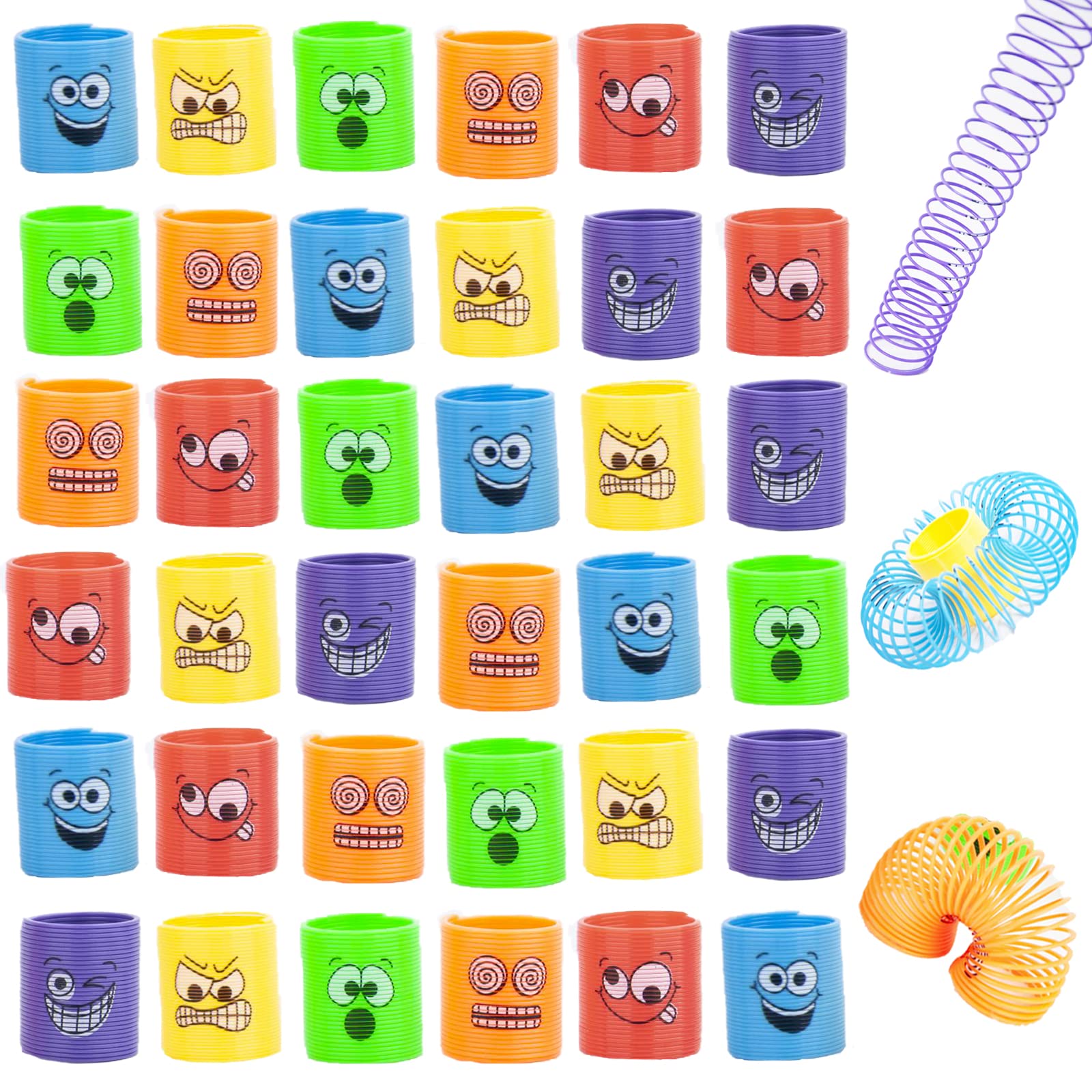 36 Pack Rainbow Coil Spring Toys - Mini Magic Fidget Toys for Kids, Bulk Party Favors, Carnival Prizes & Goodie Bag Fillers - Stress Relief Sensory Toys for Classrooms, Birthday Parties and ADHD Focus Tools