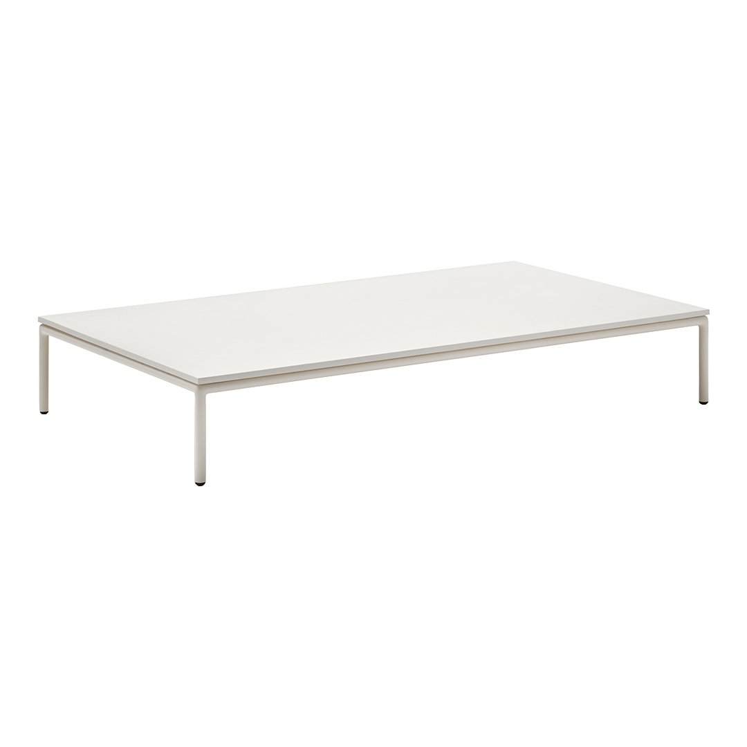 Modern Outdoor Rectangular Coffee Table - Low Profile Design for Patio, Garden & Balcony - Weather-Resistant & Durable - Perfect for Relaxing with Drinks & Snacks