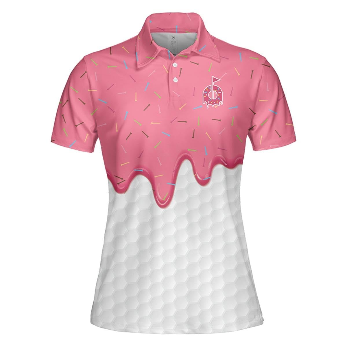 Women's Pink Camouflage Polo Shirt - Short Sleeve Golf Shirt for Summer - Breathable Moisture-Wicking Performance Top - Perfect for Golfing, Tennis, and Casual Outdoor Activities