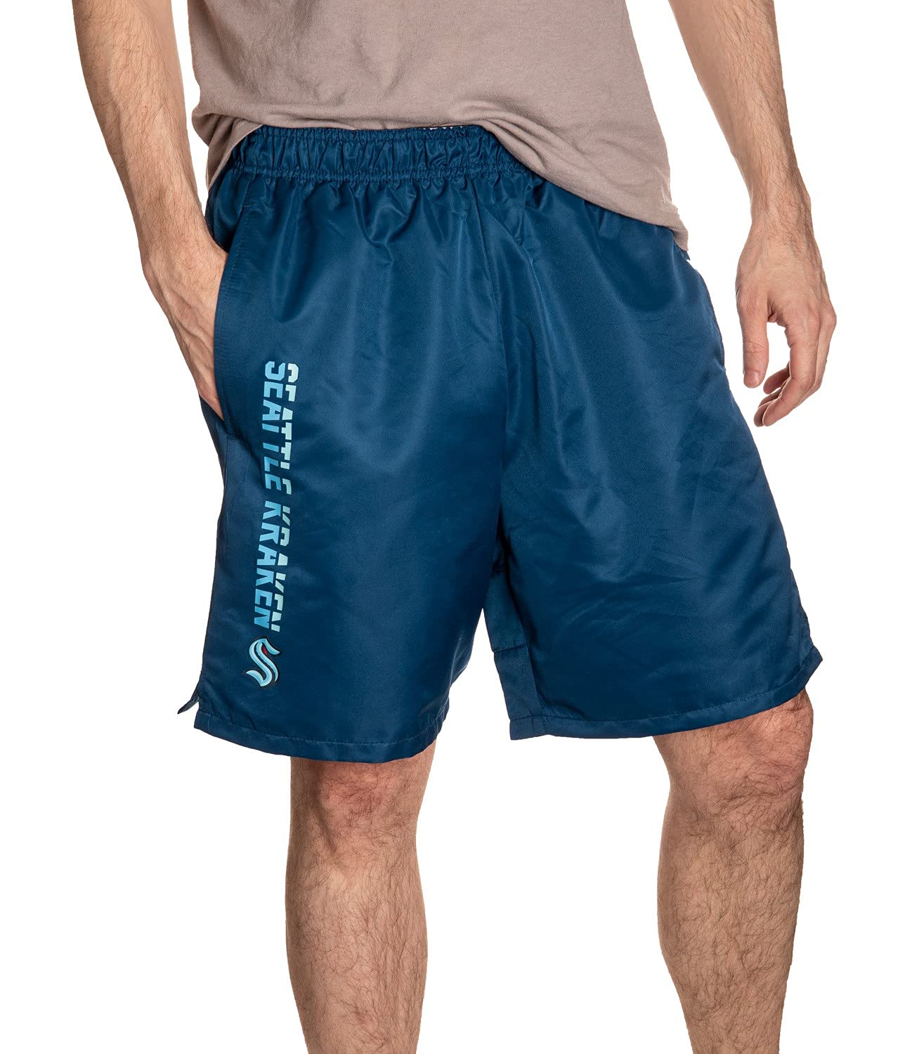 Calhoun NHL Men's Quick Dry Athletic Shorts with Pockets - Lightweight Single Layer Design for Hockey, Gym & Outdoor Activities