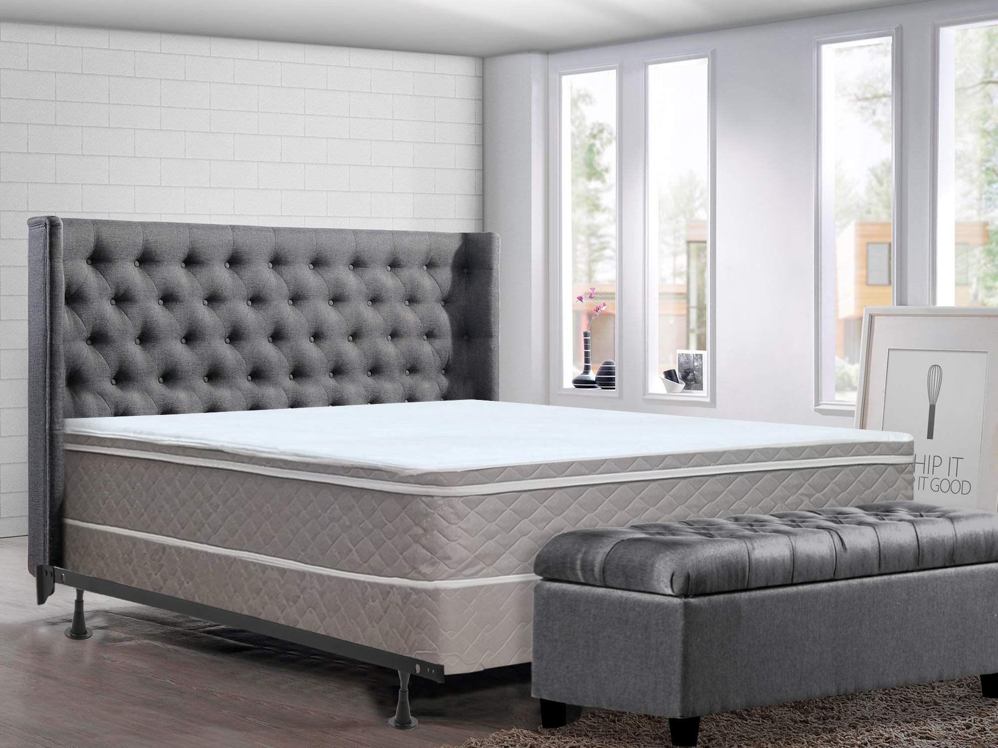 Greaton Medium Plush Eurotop Pillowtop Innerspring Mattress Set - Twin Size with 4