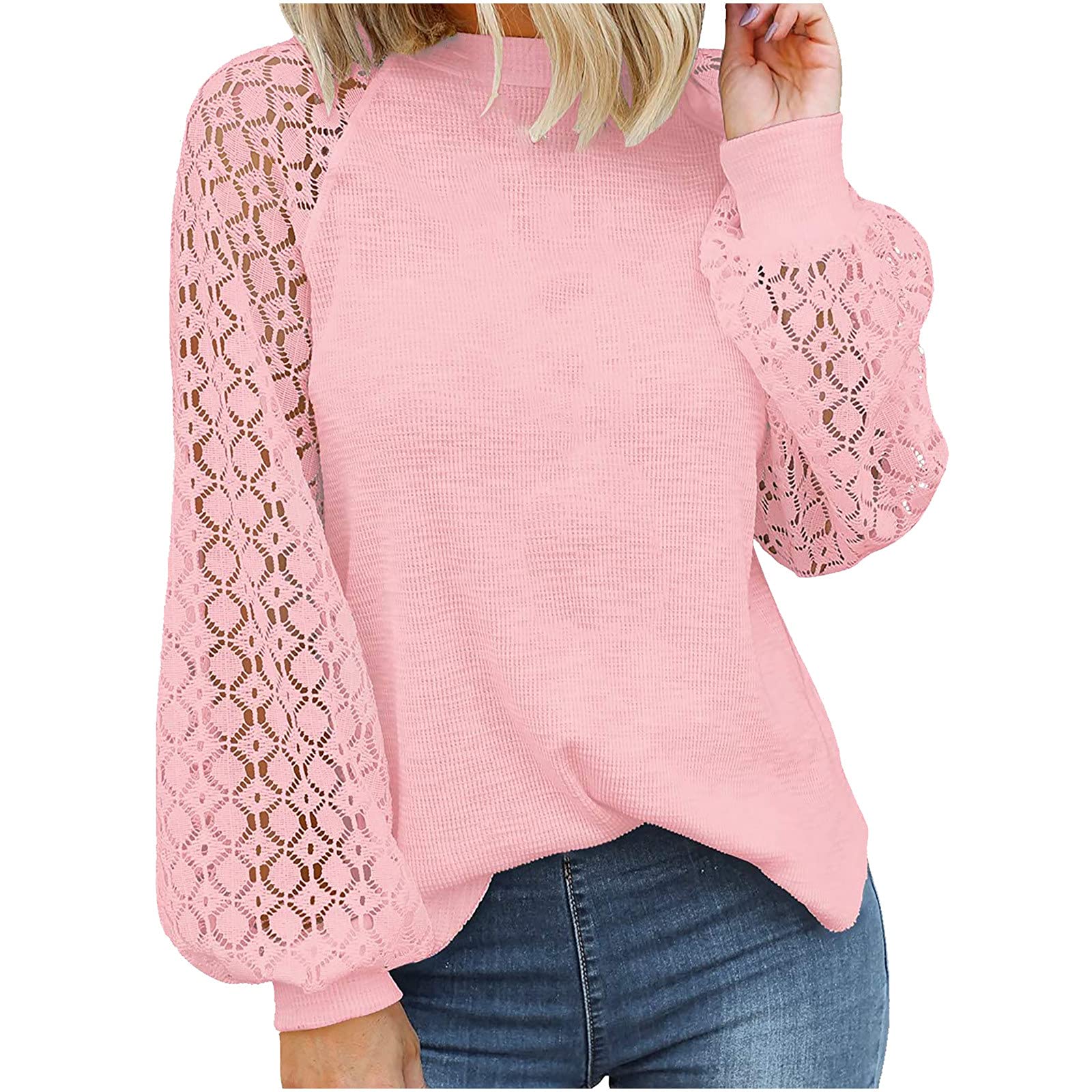 Women's Lace Long Sleeve Summer Tops - Casual Loose Fit Blouse Shirt for Women | Perfect for Beach, Office & Everyday Wear