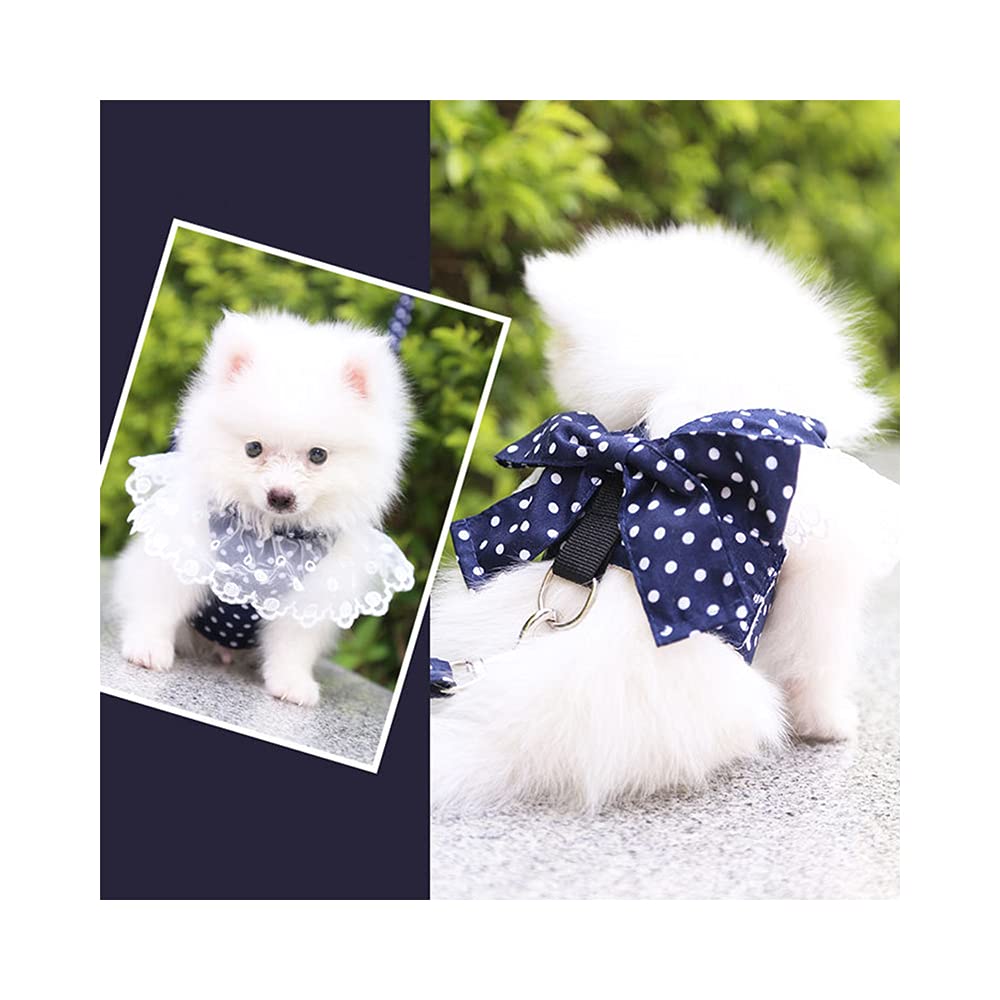 **Durable No-Pull Dog Harness & Leash Set for Medium & Large Dogs - Adjustable Pet Vest Harness with Bow - Comfortable Dog Clothes & Outfits for Small Dogs - Perfect for Walking, Training & Outdoor Adventures**