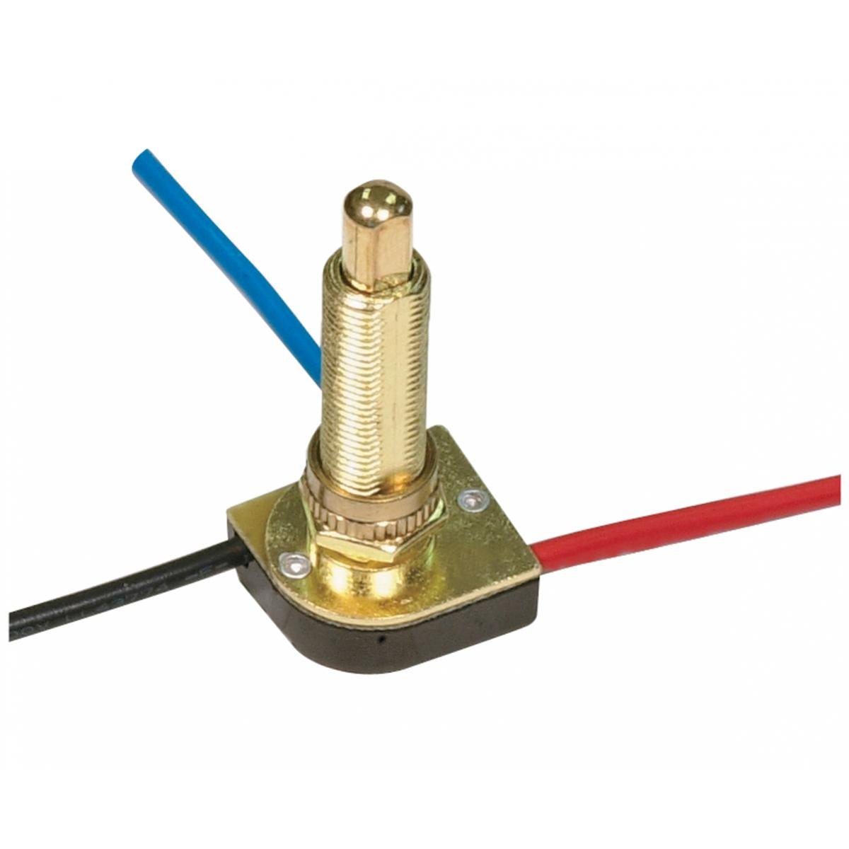 3 Way Metal Push Switch - Brass Plated SPDT On/Off Toggle Button for Automotive, Marine & Industrial Applications