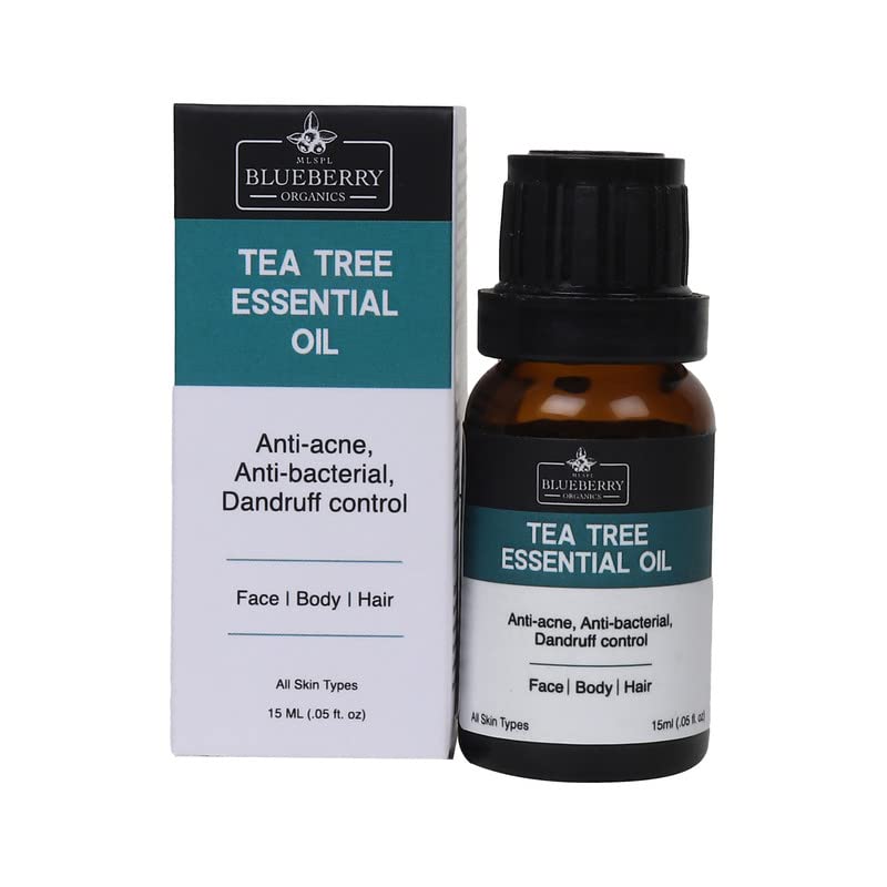 MLSPL Organic Tea Tree Essential Oil for Skin, Hair & Acne Treatment - 100% Pure Natural Aromatherapy Oil for Face Care, Scalp Health & Blemish Relief - 15ml Bottle - Perfect for DIY Beauty, Massage & Home Spa
