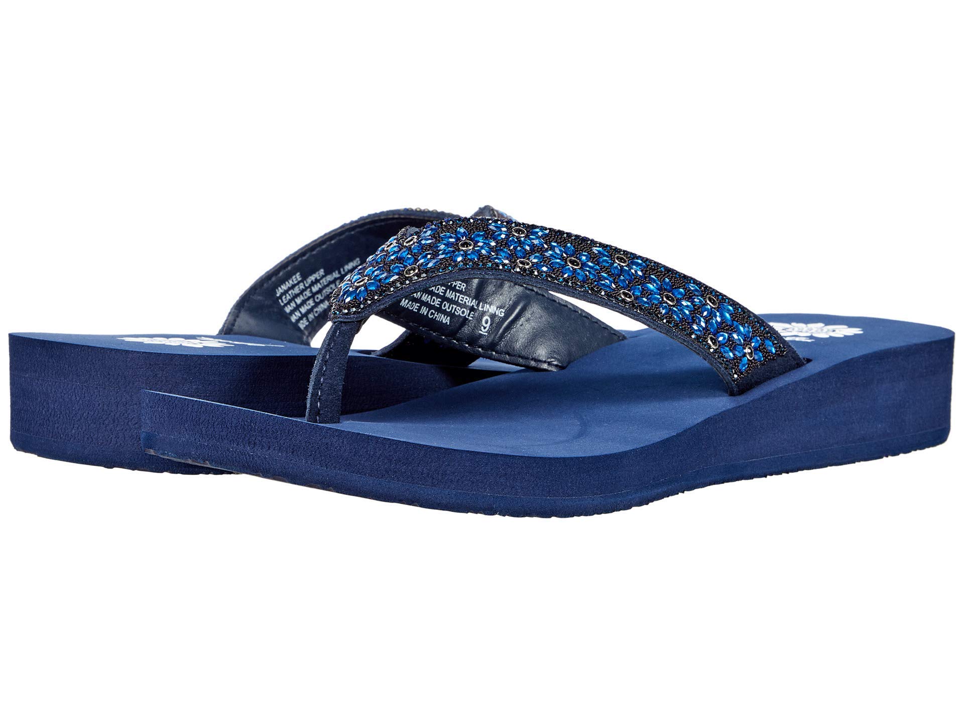 Yellow Box Janakee Navy Women's Sandals Size 8 - Comfortable Beach & Casual Summer Shoes for Walking, Travel, and Outdoor Activities