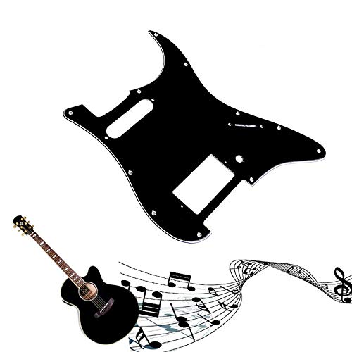 3-Ply Black Guitar Pickguard for Fender Stratocaster HS - Replacement Pickguard for Single Coil Strat - Durable Guitar Accessories for Musicians & DIY Guitar Repair