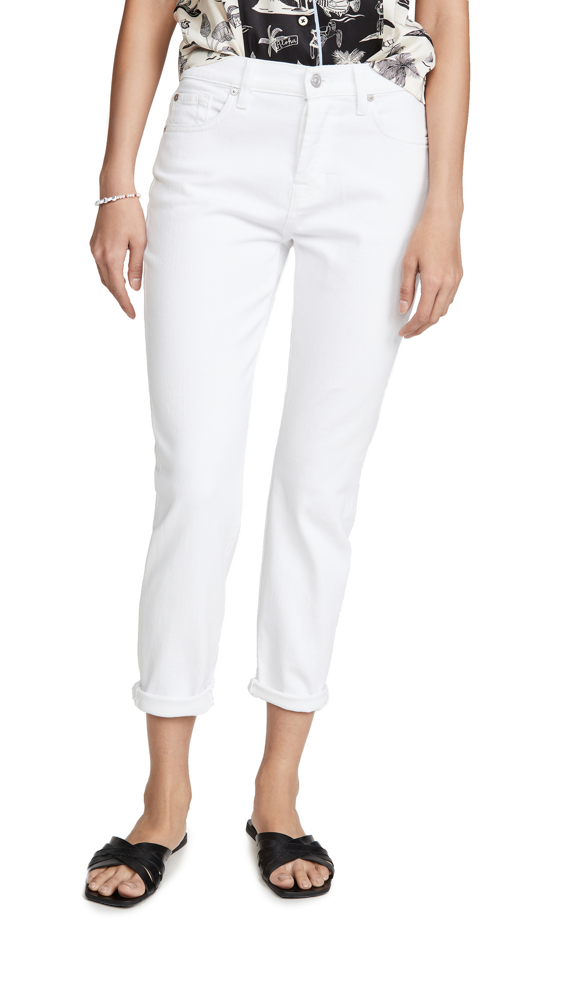 7 For All Mankind Women's Josefina Boyfriend Jeans - Distressed Denim Pants for Casual Wear & Everyday Outfits | Comfortable Stretch Fit for Work, Shopping & Weekend Style