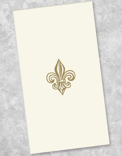 Golden Fleur de Lis Guest Towel Napkins - 36 Count Luxury Cotton Bathroom & Kitchen Napkins for Dinner Parties, Weddings, and Home Decor