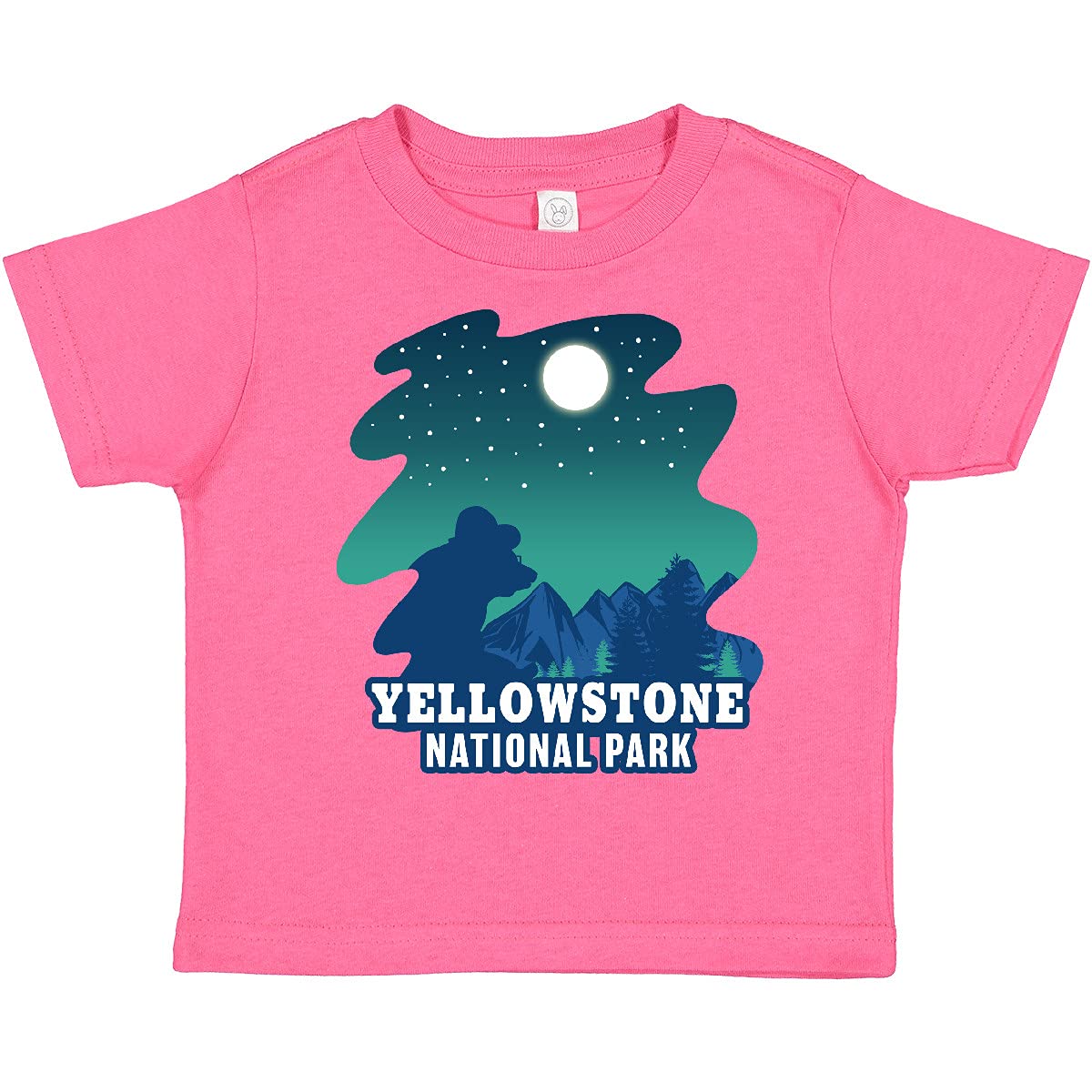 Yellowstone National Park Bear & Starry Night Toddler T-Shirt - Cute Graphic Tee for Boys & Girls - Perfect for Outdoor Adventures & Family Vacations