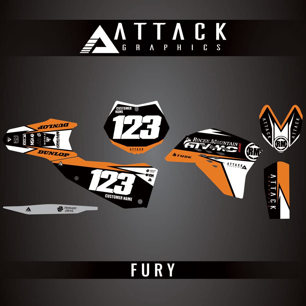 Custom Fury Complete Bike Graphics Kit for KTM 125 SX 2008 - High-Quality Dirt Bike Decals & Stickers - Perfect for Motocross Racing & Off-Road Adventures