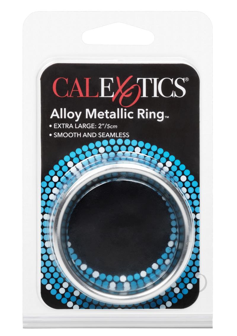 Premium Alloy Metallic Cock Ring - Extra Large 2 Inch Silver - Enhances Pleasure for Men, Couples & BDSM Play