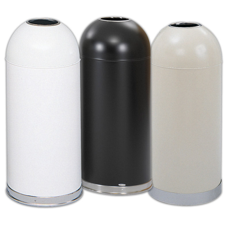 15 Gallon Open Top Dome Trash Can - Durable Kitchen & Outdoor Waste Bin for Home, Office, and Commercial Use