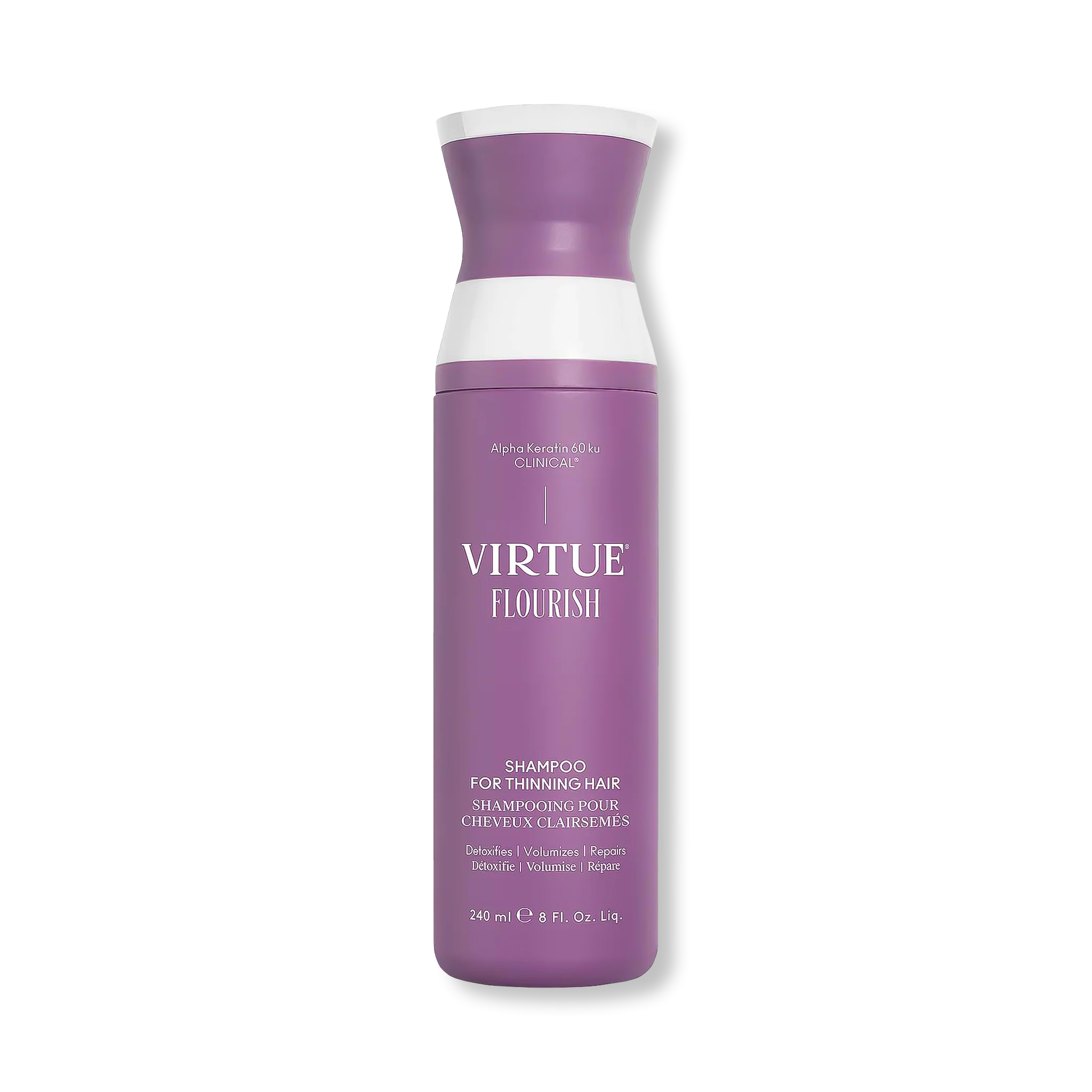 Virtue Flourish Shampoo for Thinning Hair - Volumizing & Strengthening Hair Growth Treatment - Perfect for Men & Women with Fine or Thinning Hair - Daily Use for Fuller, Healthier Looking Hair