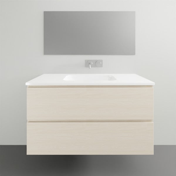 ADP Glacier Lite All Drawer Twin Vanity with Solid Surface Top - Modern Bathroom Vanity Set with Storage Drawers for Master Bath & Guest Room Remodel