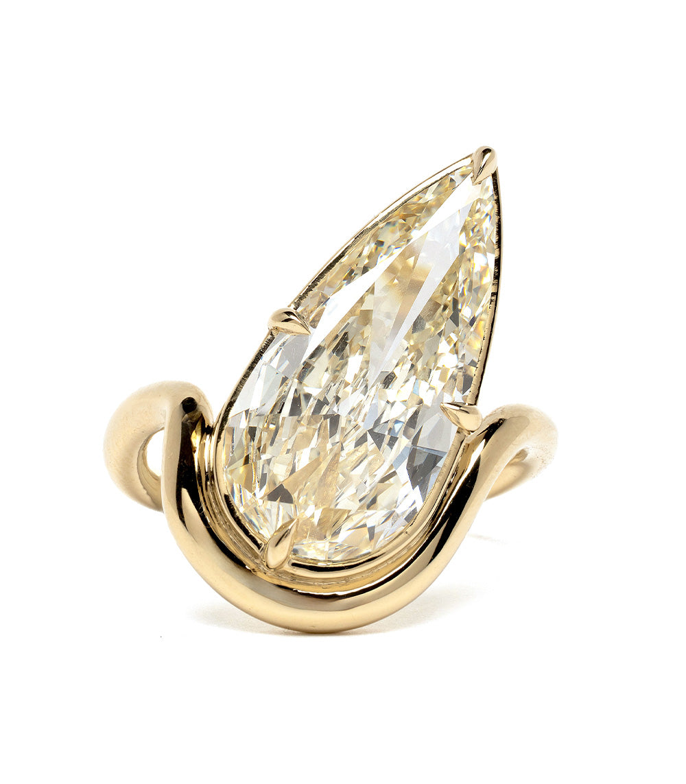 5 Carat Pear Shaped Diamond Engagement Ring for Women - Elegant Tilted Solitaire Setting, Ideal for Proposals, Anniversaries & Special Occasions