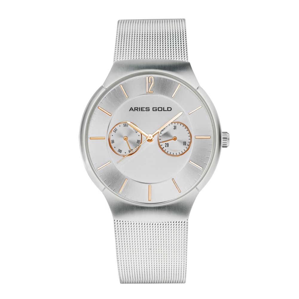 ARIES GOLD Multifunction Quartz Stainless Steel Men's Watch G1016Z - Waterproof Chronograph for Business, Casual & Outdoor Activities