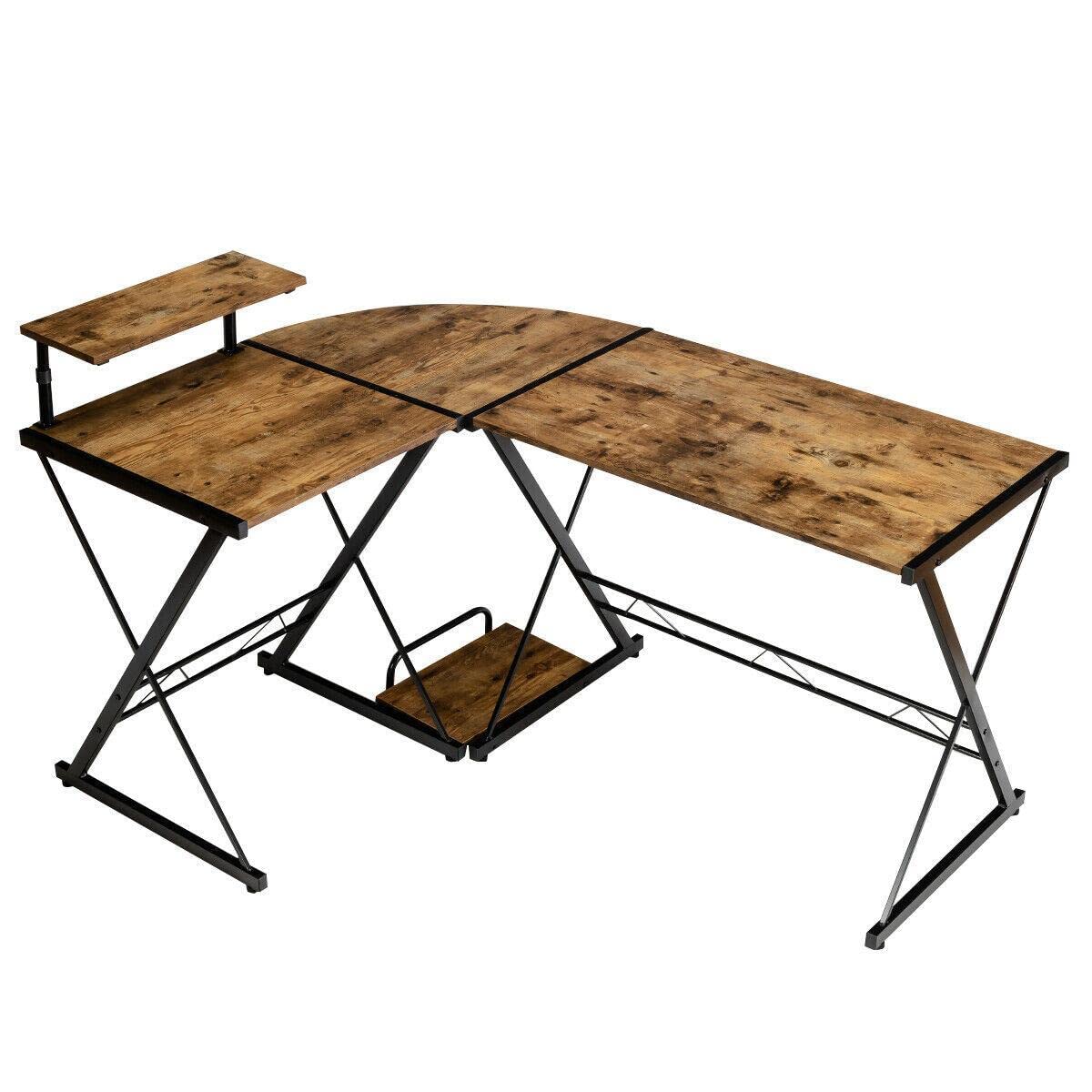 L-Shaped Corner Computer Desk for Home & Office - Space-Saving Workstation
