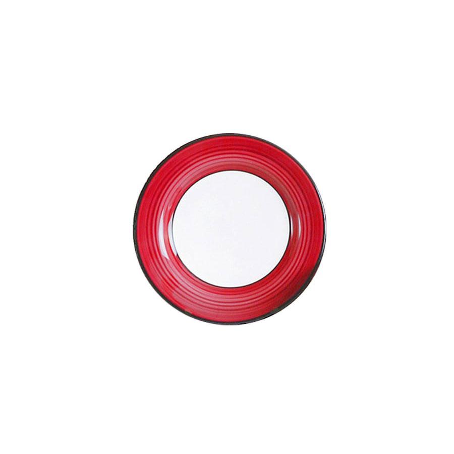 White & Red Spree Pattern Ceramic Plate - Elegant Dinnerware for Parties, Weddings & Home Decor | Durable & Stylish Serving Dish for Everyday Use