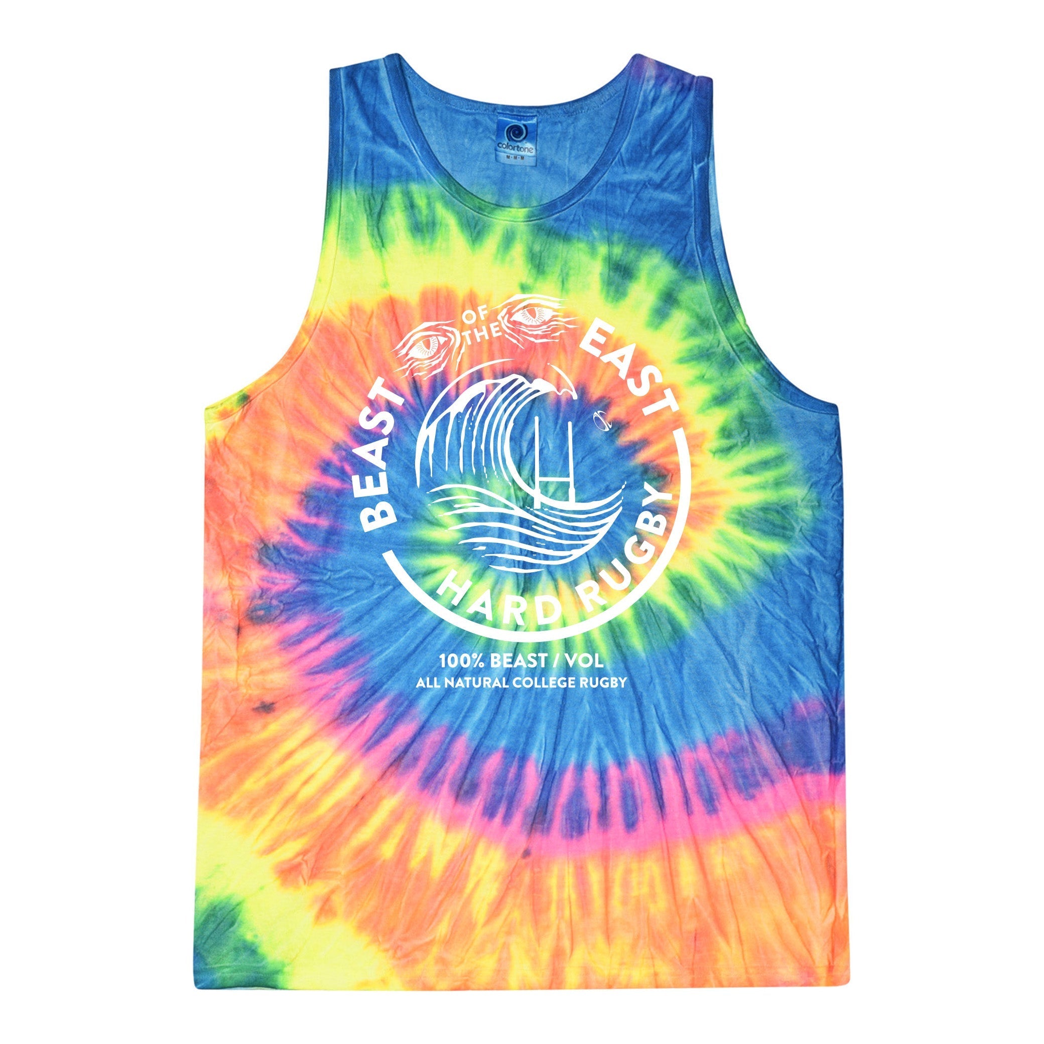 BOE '22 Hard Rugby Tie Dye Tank Top - Breathable Athletic Sleeveless Shirt for Men - Perfect for Rugby Training, Gym Workouts & Summer Sports