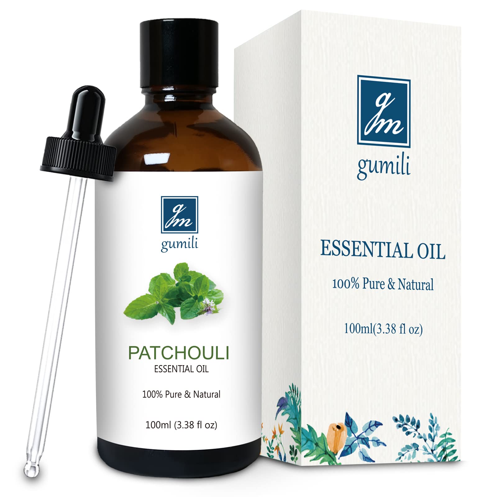 **Organic Patchouli Essential Oil 3.38 Fl Oz (100ML) – Pure Natural Aromatherapy Oil for Perfume, Candles, Soap Making, Diffusers, Lotions & Body Wash – Relaxing & Mood-Boosting for Home, Spa & Meditation**
