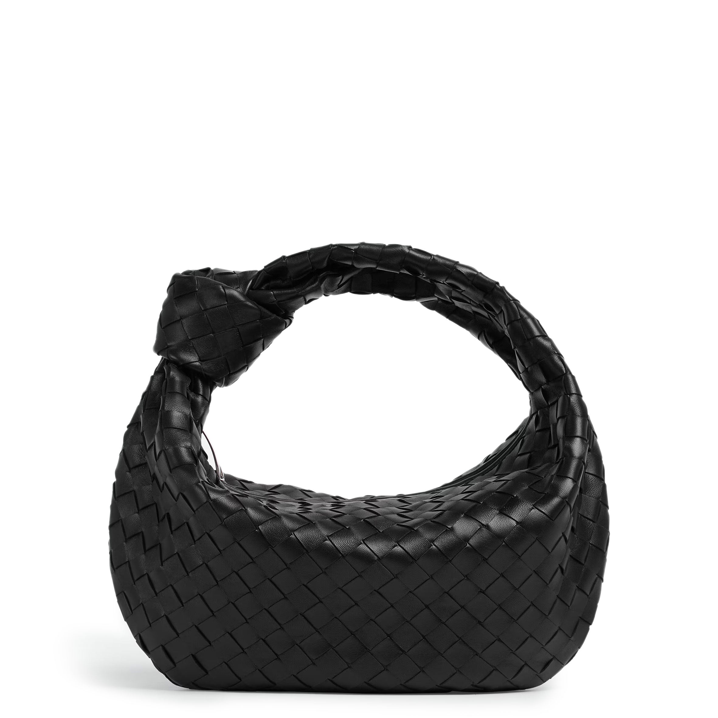 Jodie Small Intrecciato Leather Crossbody Bag for Teens - Black (Small) - Perfect for School, Travel & Everyday Use