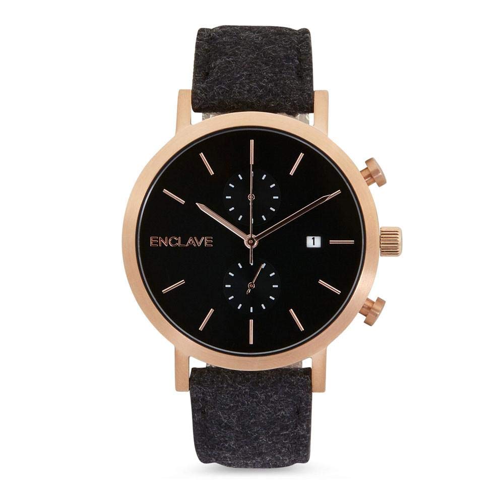 Enclave Men's Chronograph Watch - Waterproof Stainless Steel Watch with Interchangeable Leather & Metal Straps - Perfect for Business, Casual & Outdoor Activities