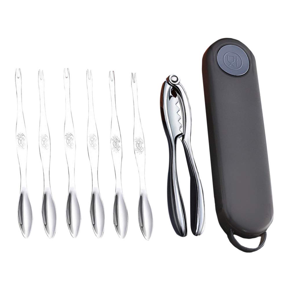 8-Piece Stainless Steel Crab Crackers & Seafood Tools Set with Storage Case - Crab Claw Crackers, Forks & Nut Crackers - Durable Kitchen Gadgets for Crab Legs, Lobster, Nuts & Shellfish (Perfect for Seafood Boils, Dinner Parties & Home Cooking)