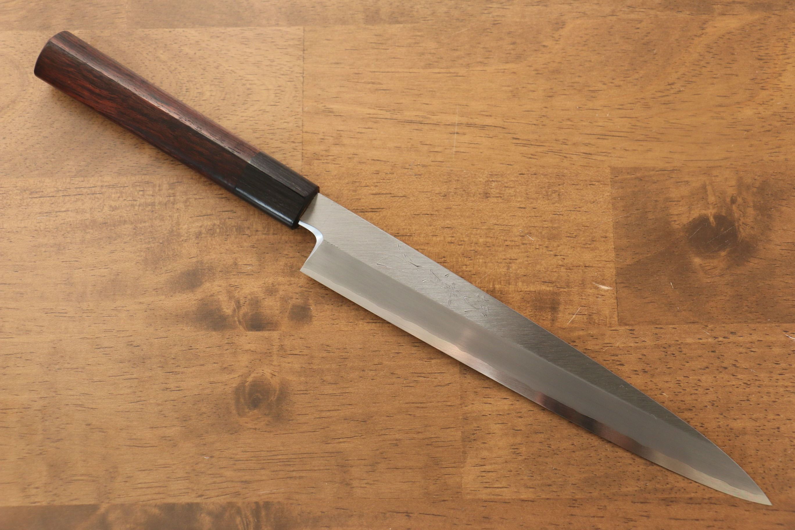 Premium Jikko Silver Steel No.3 Yanagiba Sushi Knife 210mm - Japanese Shitan Handle - Professional Sushi & Sashimi Chef Knife for Precision Cutting & Food Presentation
