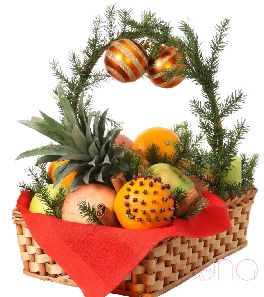 Premium Christmas Tropical Fruit Gift Basket - Fresh Exotic Fruits for Holidays, Parties & Corporate Gifts | Perfect for Festive Celebrations, Family Gatherings & Holiday Decor