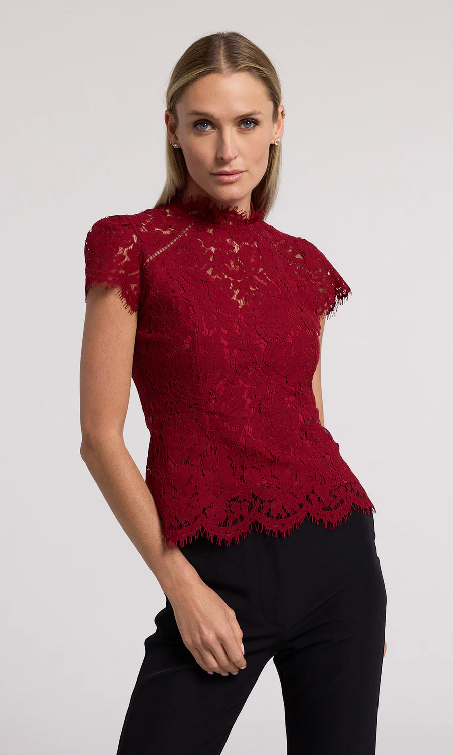 Ambrose Lace Top Scarlett - Elegant Women's Blouse for Party, Date Night & Special Occasions