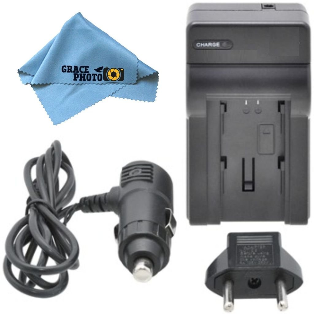 Canon BP-110 Digital SLR Camera Battery AC/DC Turbo Travel Charger with Car Charger & EU Adapter - Fast Charging for Canon DSLR Cameras - Includes Free Microfiber Cleaning Cloth - Perfect for Travel, Photography Trips & Outdoor Shooting