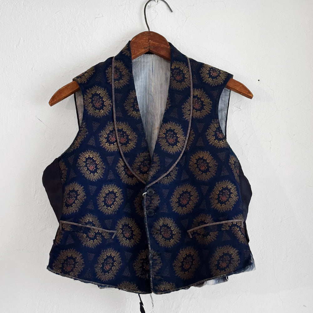 19th Century Velvet French Vest No. 7 - Antique Victorian Waistcoat for Men, Historical Costume, Steampunk Fashion, Theater & Reenactment Wear
