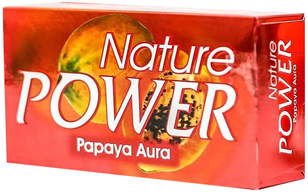 Nature Power Papaya Aura Soap - 3 Pack (125g Each) | Natural Skin Brightening & Exfoliating | Perfect for Daily Face & Body Care