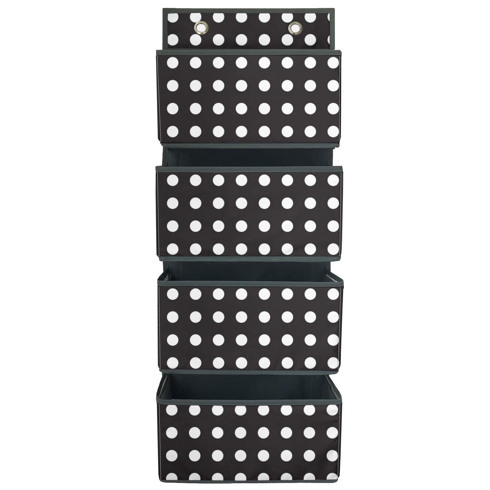 Belidome Dot Hanging Organizer with 2 Hooks - Space Saving Storage Solution for Office, Home, Pantry, Bedroom & Bathroom - Perfect for Organizing Accessories, Toiletries & Small Items (Black)