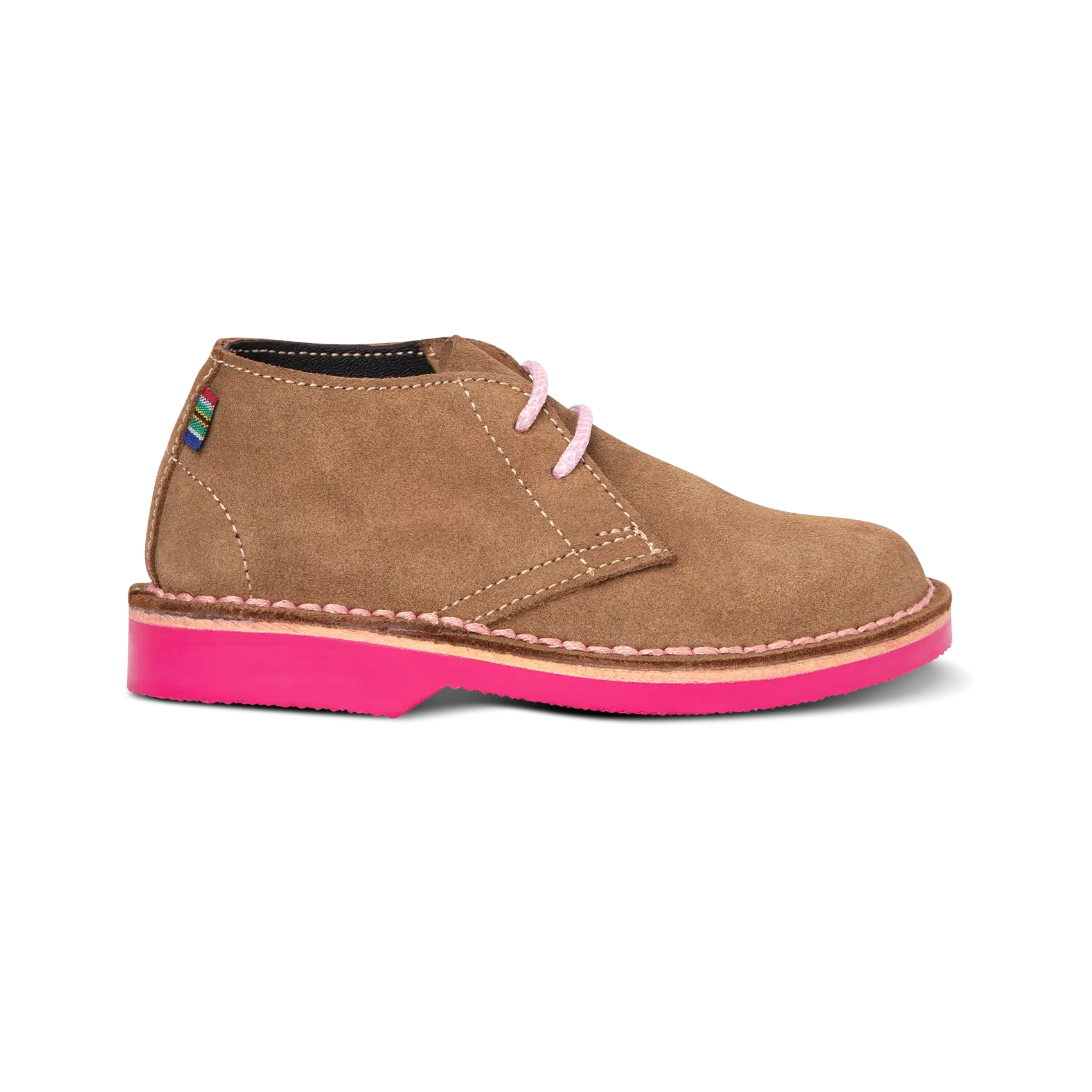 Veldskoen Kids Freya the Flamingo Shoes - Comfortable & Stylish Hot Pink Sole Sneakers for Girls | Perfect for School, Play & Outdoor Adventures