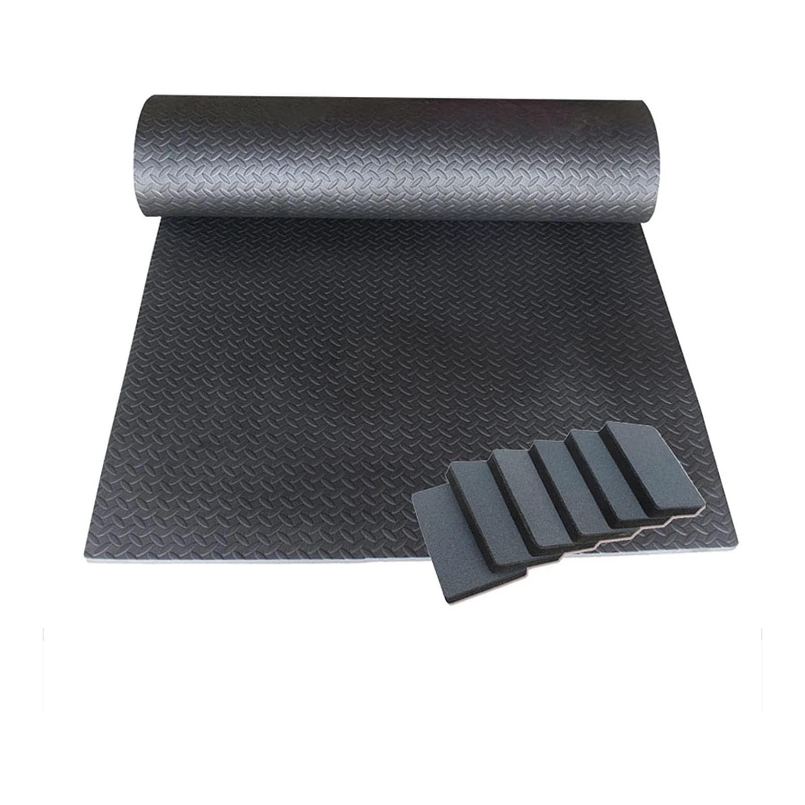 **Heavy Duty Treadmill Mat for Floor Protection - EVA Anti-Vibration & Noise Reduction Gym Mat (190x90x1.5cm, Black) - Ideal for Home Gyms & Fitness Equipment**