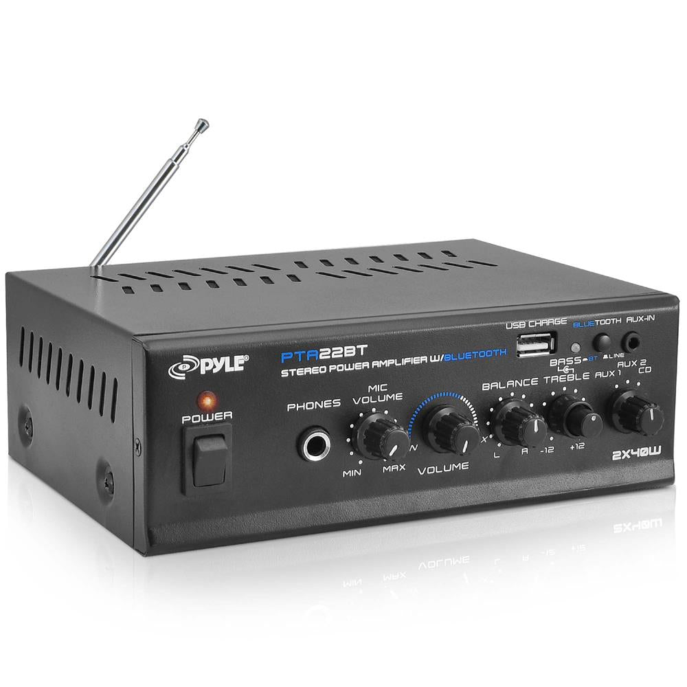 Wireless Bluetooth Home Audio Amplifier - 100W Hi-Fi Stereo Receiver for Speakers, Turntable, TV - Perfect for Home Theater, Living Room & Party Sound System