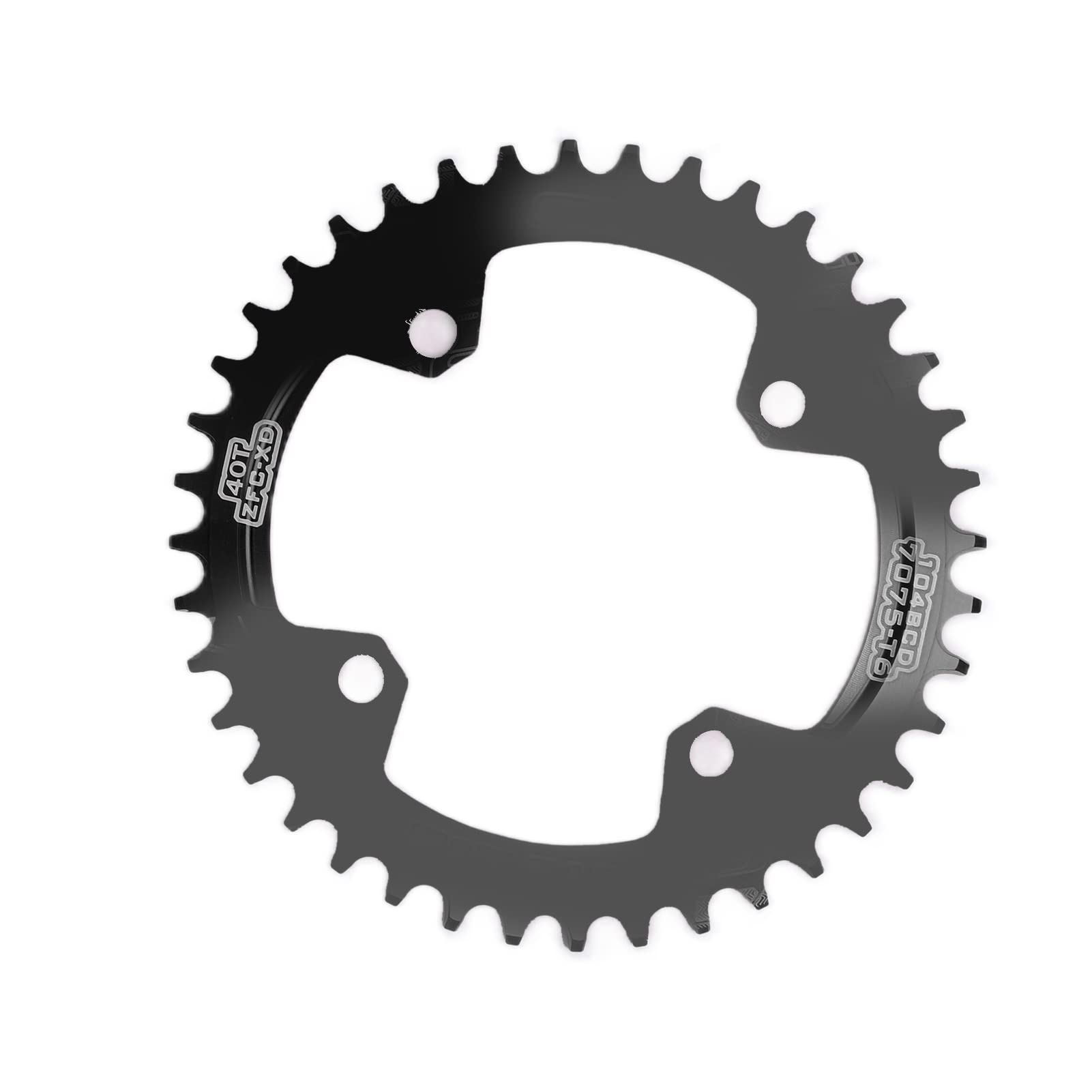 40T 104 BCD Bike Chainring - Black Single Chainring for Road & Mountain Bikes - Prevents Chain Dropping - Perfect for Commuting, Racing & Off-Road Cycling