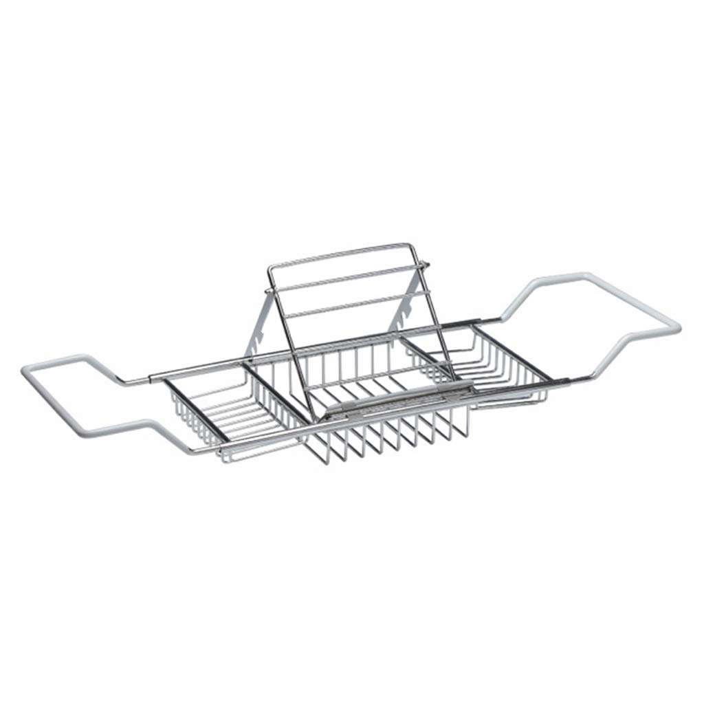 Stainless Steel Telescopic Bathtub Caddy Shelf - Adjustable Bathroom Tray for Phone, Tablet, Book & Wine - Perfect for Relaxing Baths (Silver, 9320cm) - Spa, Reading & Entertainment Essential